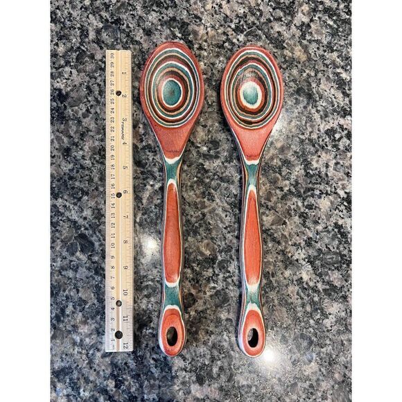 Multicolor Pakkawood Serving Spoon Bundle Kitchen Decor - Picture 6 of 8